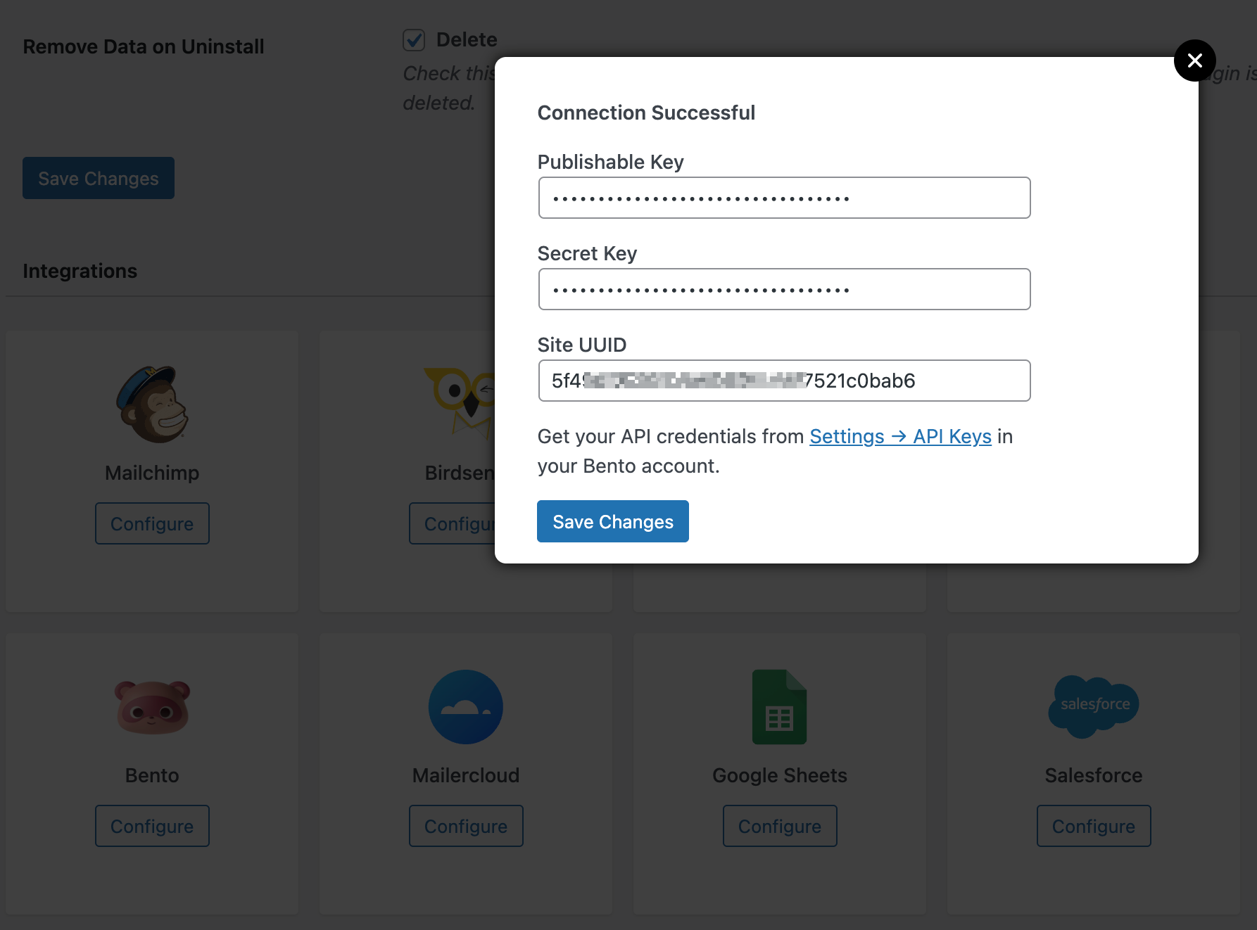 Integrating WordPress with Bento