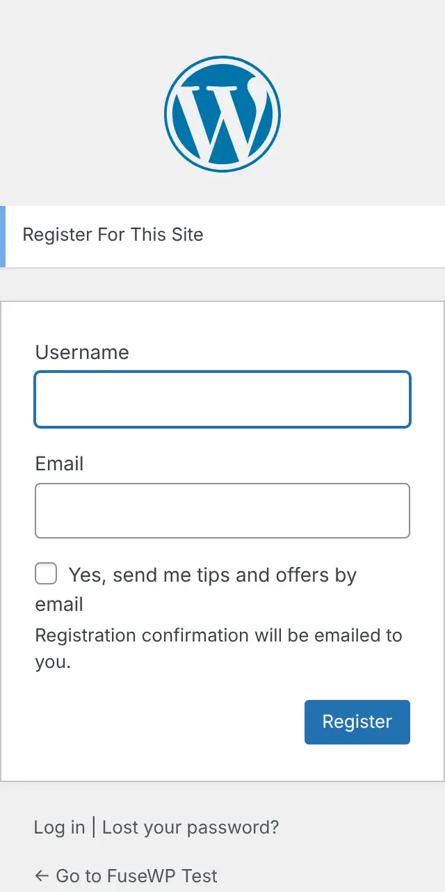 Opt-in checkbox on the WordPress registration form
