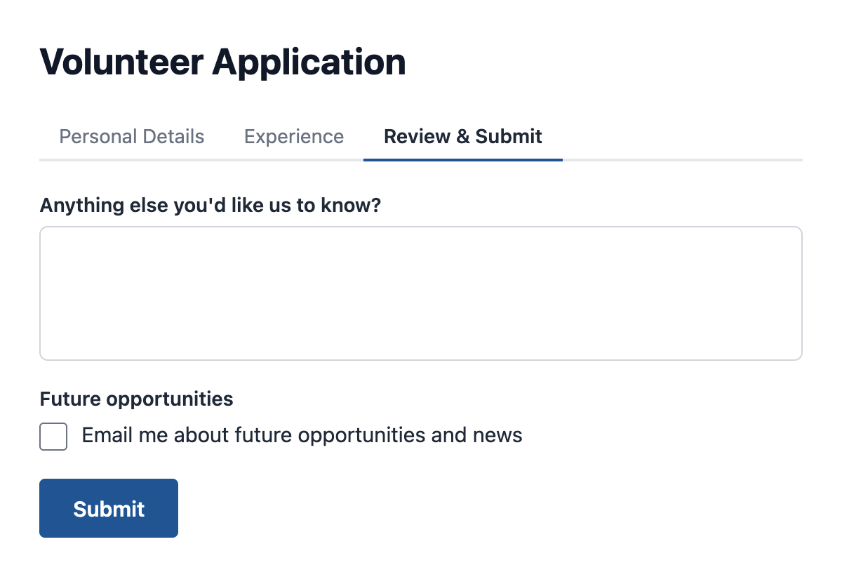 Opt-in checkbox on a WS Form form
